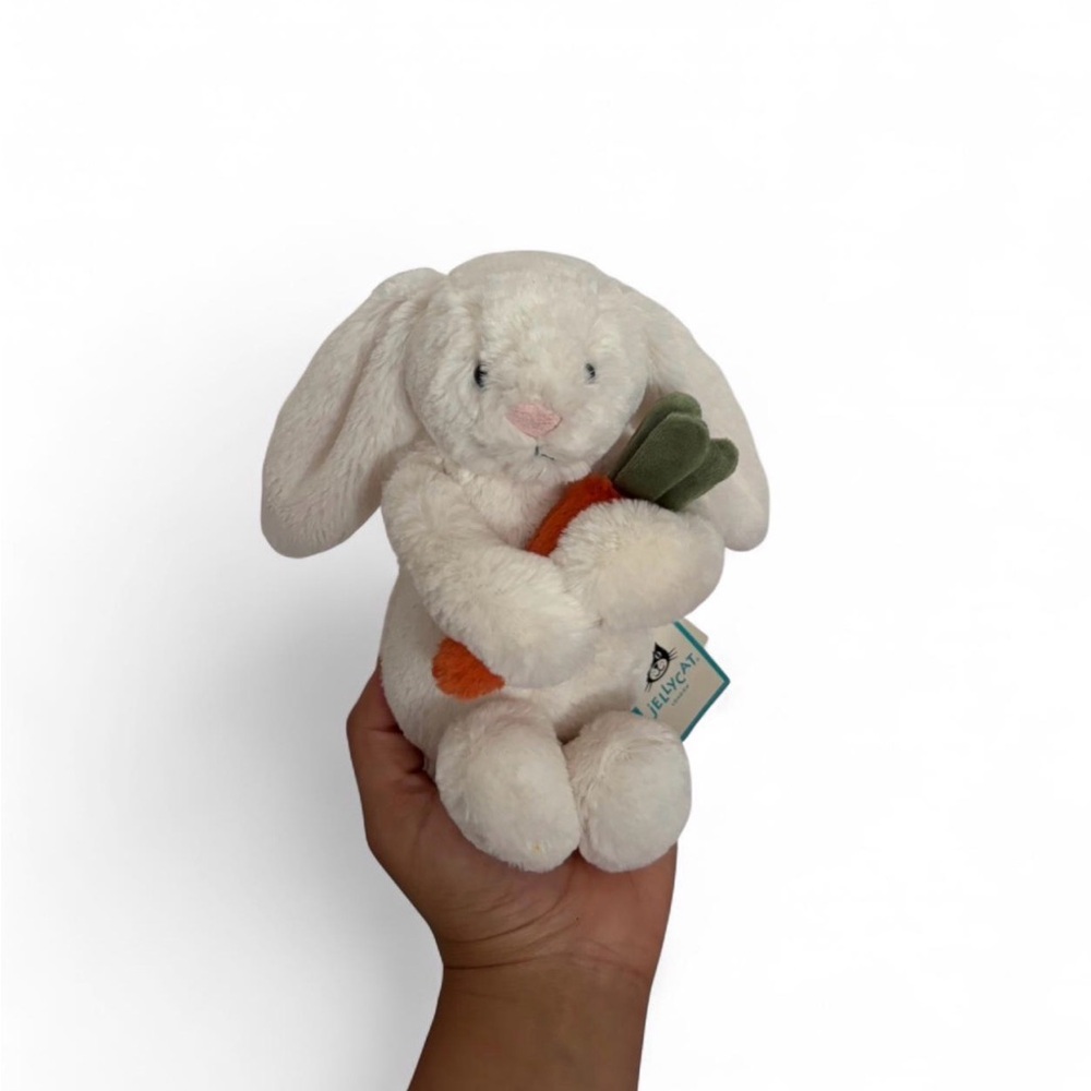 Jellycat Bashful Bunny holding carrot